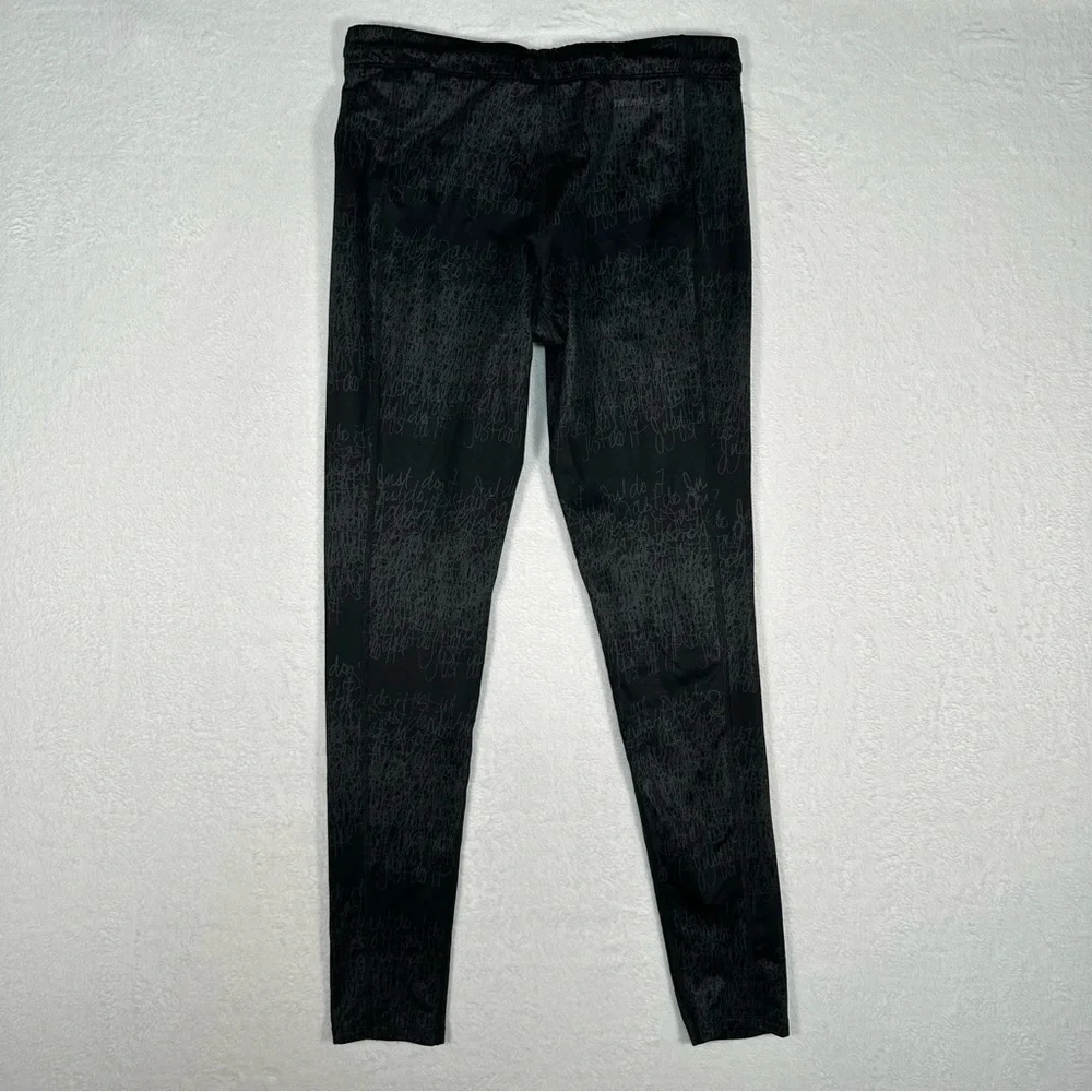 Womens Nike Pro Combat Therma Fit Sz M Black/silver Writing‎ Patterned Active